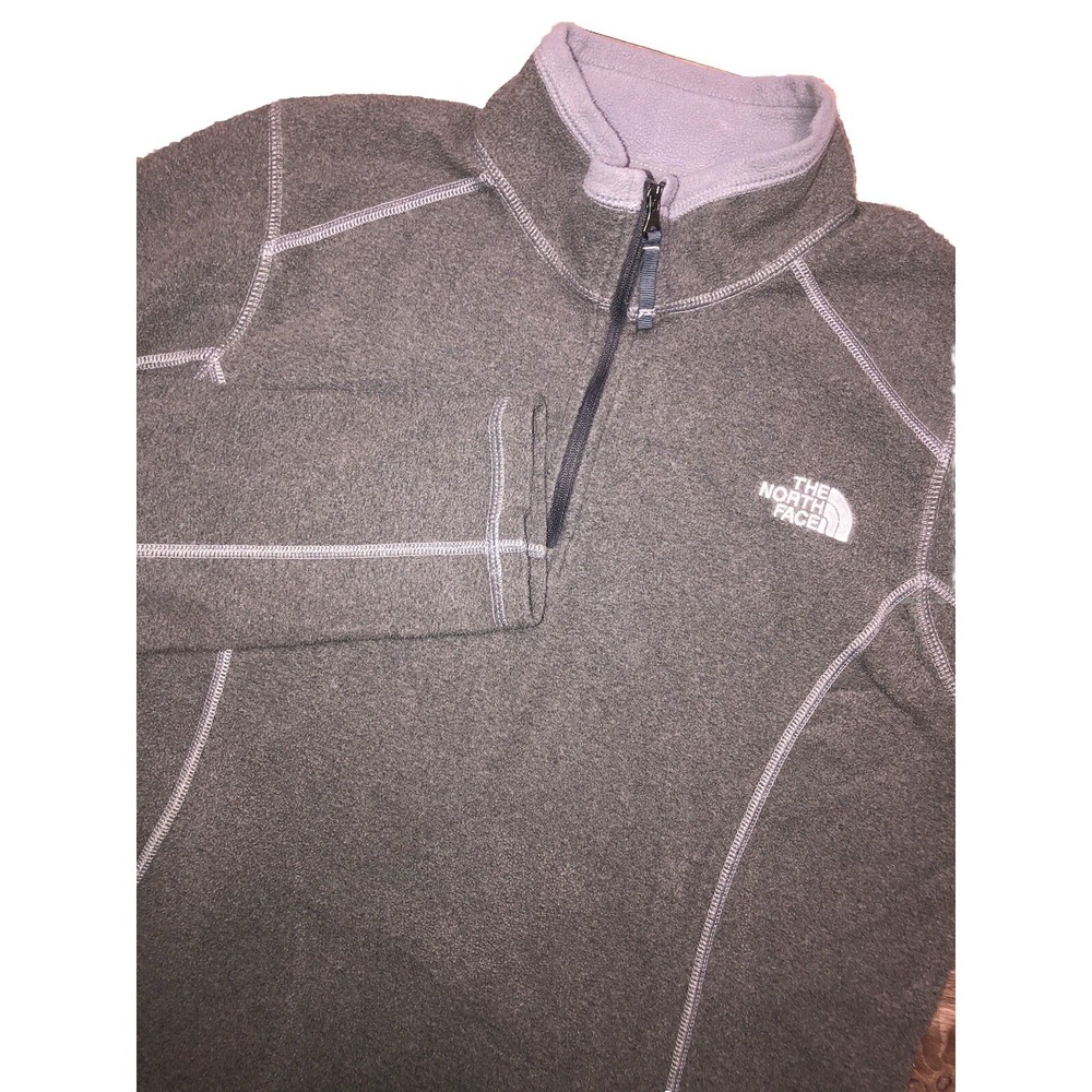 The‎ North Face Sweatshirt Women's M  Gray Blue 1/4 Zip Fleece Outdoor Hiking